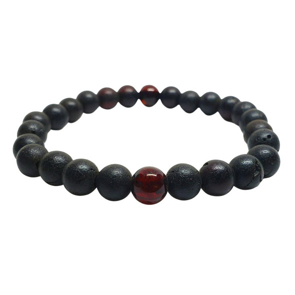 Baltic Matte Amber Beaded Bracelet. Amber Jewelry