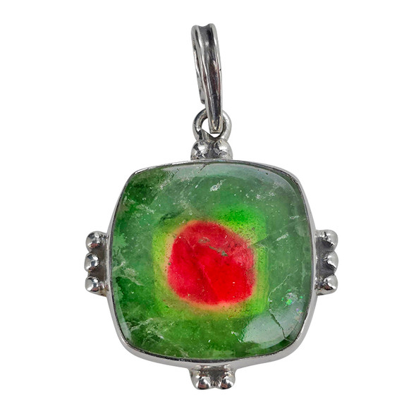 Watermelon Tourmaline Sterling Silver Pendant (P-TM-7233)