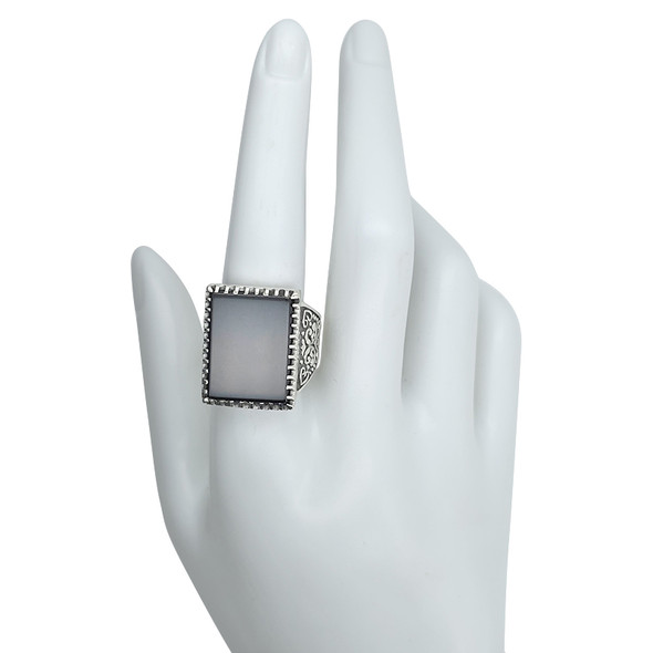 Black Onyx Sterling Silver Men's Ring