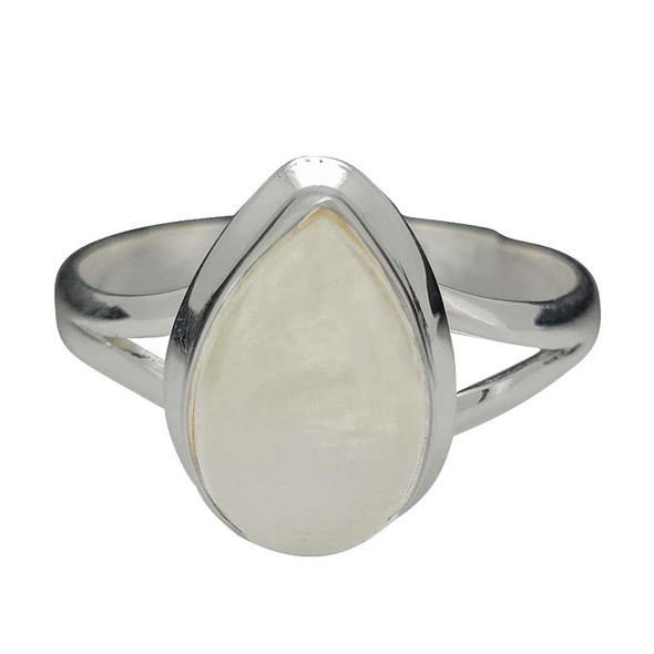 Classic Chunky Moonstone Teardrop Sterling Silver Ring