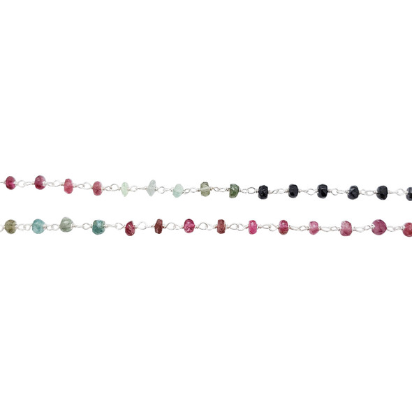 Watermelon Tourmaline Sterling Silver Necklace ...