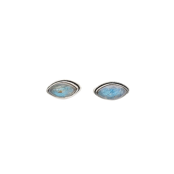 Labradorite Silver Stud Earrings -
