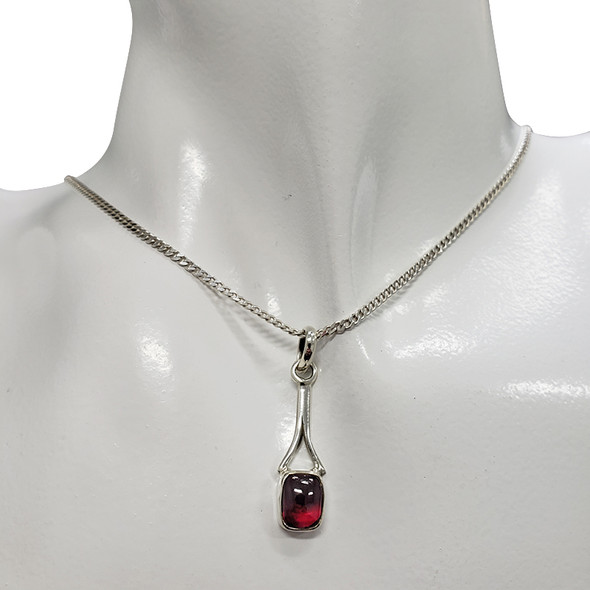 Garnet Sterling Silver Pendant