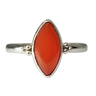 Red Onyx Stone Sterling Silver Ring (R-RO-4835-R)