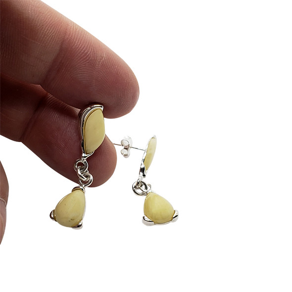 Baltic Amber Sterling Silver Earrings. Amber Jewelry --