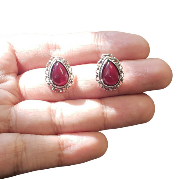 Cherry Amber Sterling Silver Stud Earrings ...