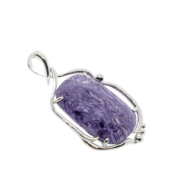 Natural Charoite / Sterling Silver Pendant (P-CHAR-5001)