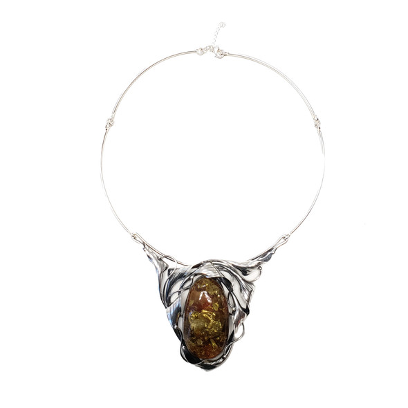 Green Amber Handmade Necklace