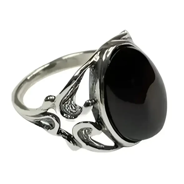 Cherry Amber Sterling Silver Ring