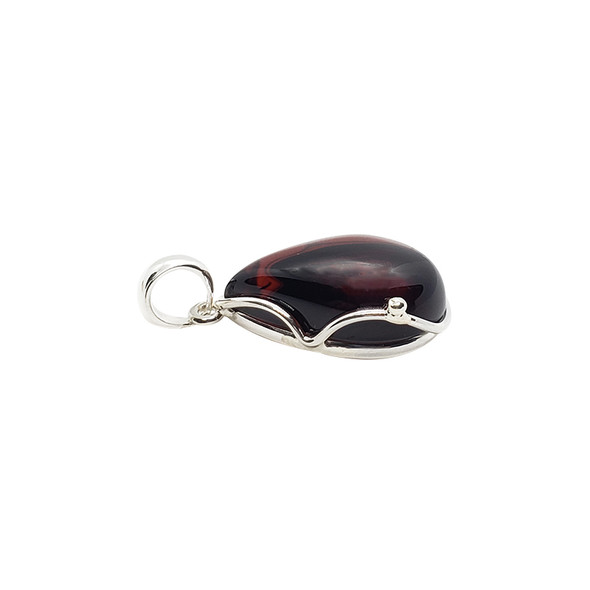 Cherry Amber Sterling Silver Pendant P-CH-3047-B