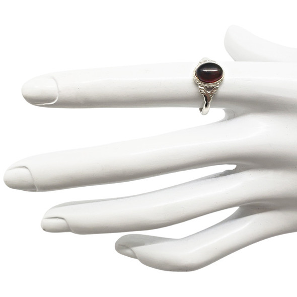 Cherry Amber Sterling Silver Ring