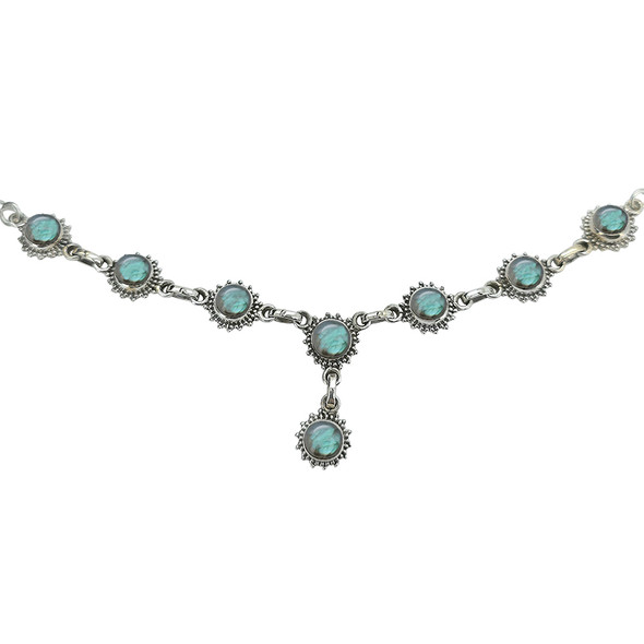 Labradorite Sterling Silver Necklace (N-LB-5280)