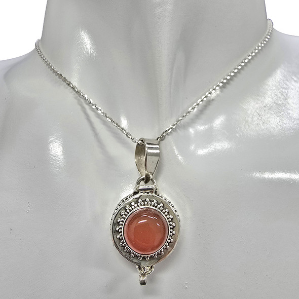 Red Onyx Sterling Silver Locket Pendant