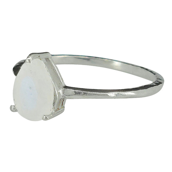 Faceted Moonstone Sterling Silver Ring