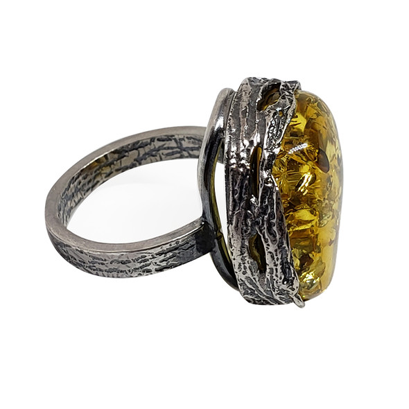Citrine Amber Handmade Adjustable Ring