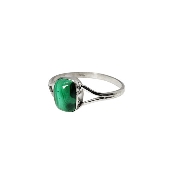 Malachite Sterling Silver Ring (R-ML-4810-R)