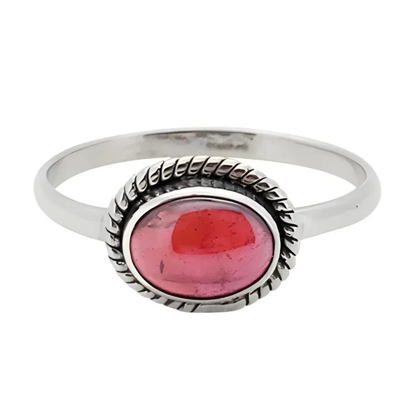Garnet Sterling Silver Ring (R-GR-5398)