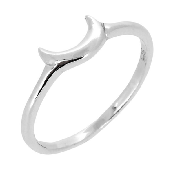 Crescent Moon .925 sterling silver ring