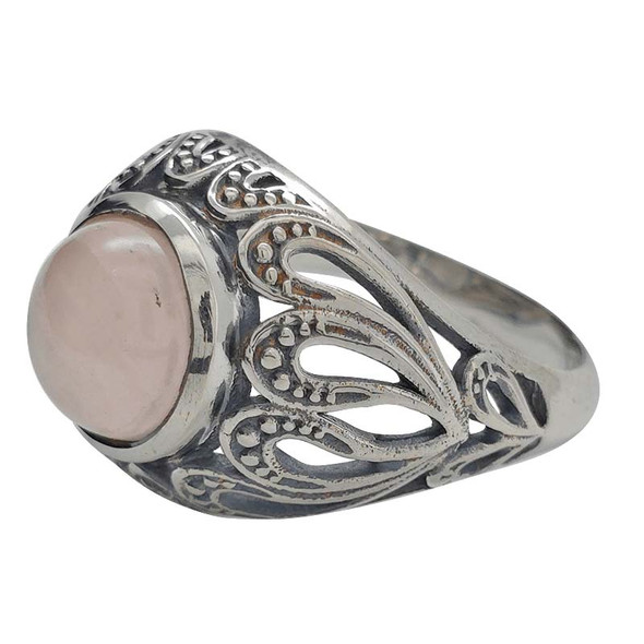 Rose Quartz Sterling Silver Ring (R-RQ-5194)