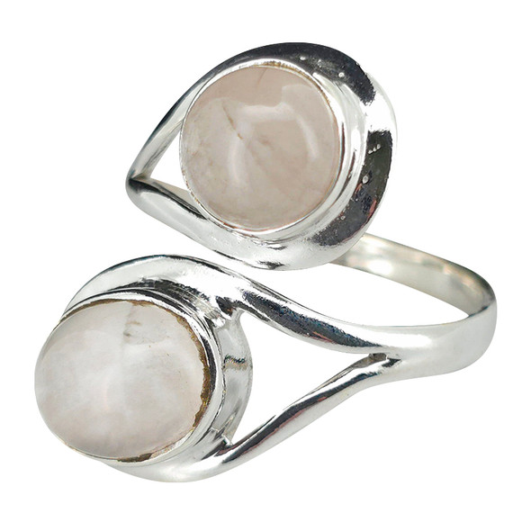 Rose Quartz Sterling Silver Adjustable Ring