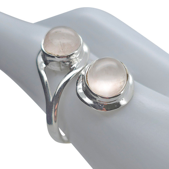 Rose Quartz Sterling Silver Adjustable Ring