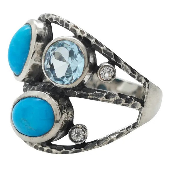 Turquoise/Aquamarine Sterling Silver Ring