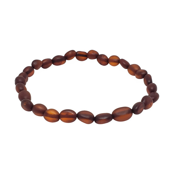 Matte Cherry Amber Beaded Stretch Bracelet