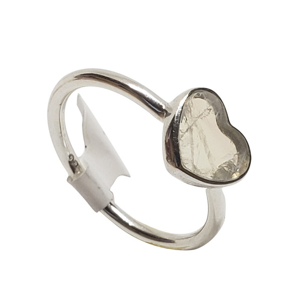 Heart Moonstone Sterling Silver Ring