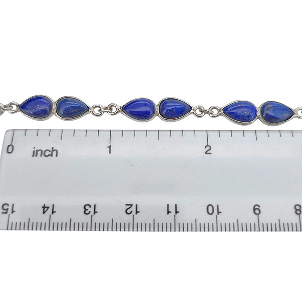 Sterling Silver Lapis Link Bracelet