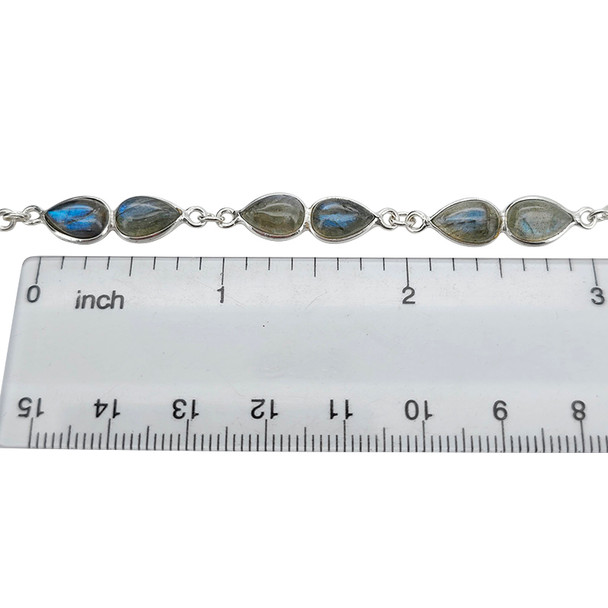Sterling Silver Labradorite Link Bracelet
