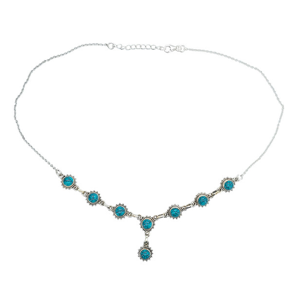 Howlite Sterling Silver Necklace 16"