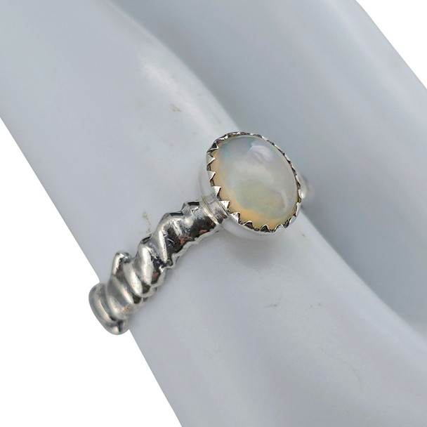 Oval Opal Sterling Silver Ring