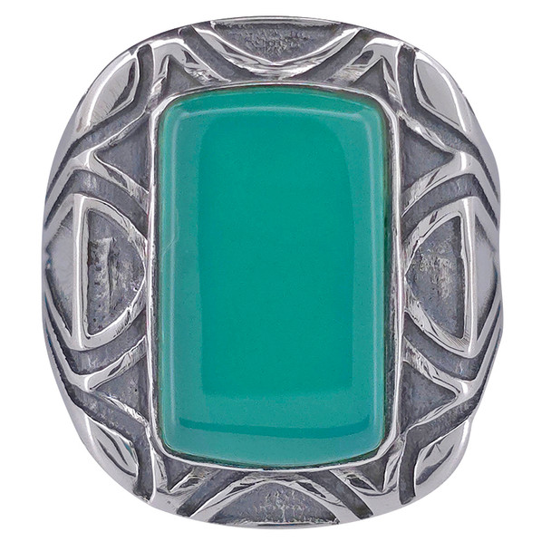 Green Onyx Sterling Silver Unisex Ring