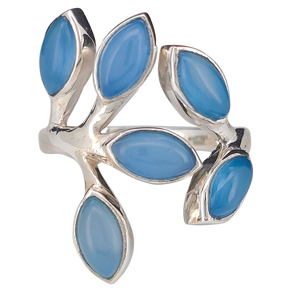 Blue Chalcedony Sterling Silver Ring