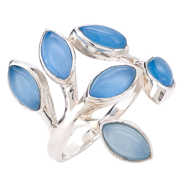 Blue Chalcedony Sterling Silver Ring