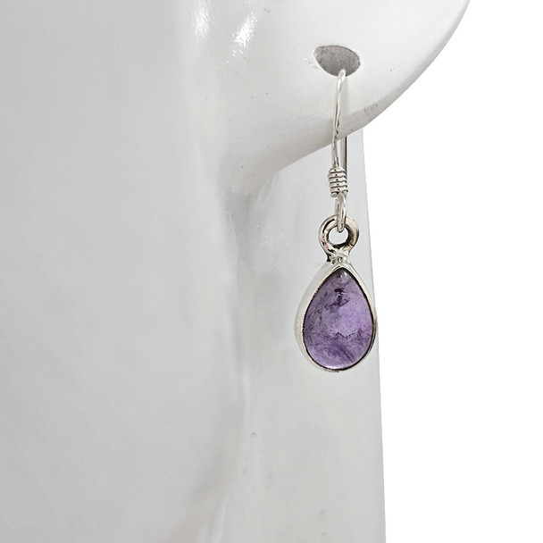 Amethyst Sterling Silver Dangle Earrings (7394)