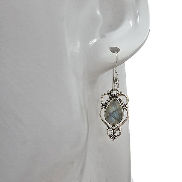 Labradorite Sterling Silver Earrings on Hooks