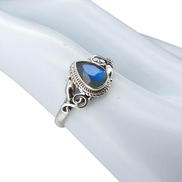 Faceted Labradorite .925 Silver Ring
