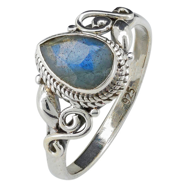 Faceted Labradorite .925 Silver Ring