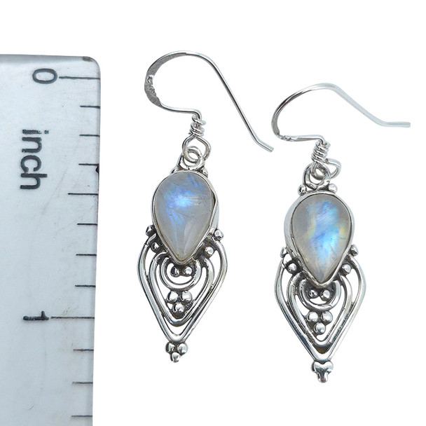Moonstone Sterling Silver Earrings on Hooks