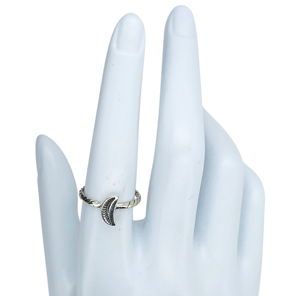 Crescent Moon Sterling Silver Ring