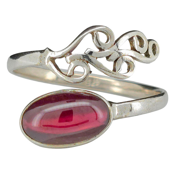 Garnet 925 Sterling Silver Adjustable Ring