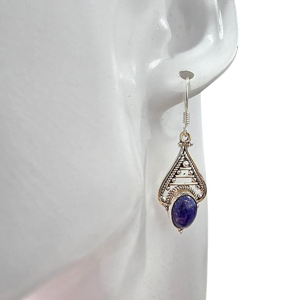 Lapis Sterling Silver Earrings On Hooks