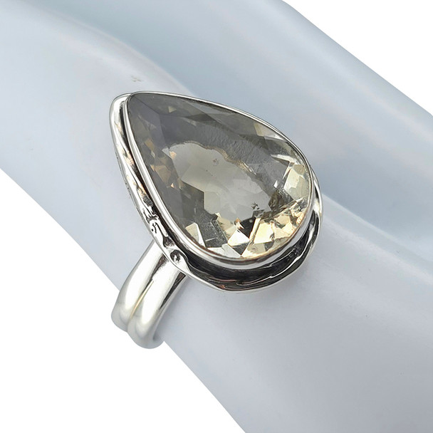 Faceted Citrine Sterling Silver Ring