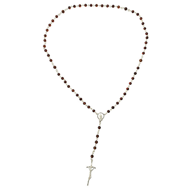 Natural Amber Rosary with Sterling Silver Cross