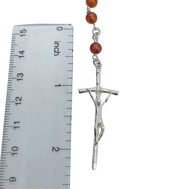Natural Amber Rosary with Sterling Silver Cross