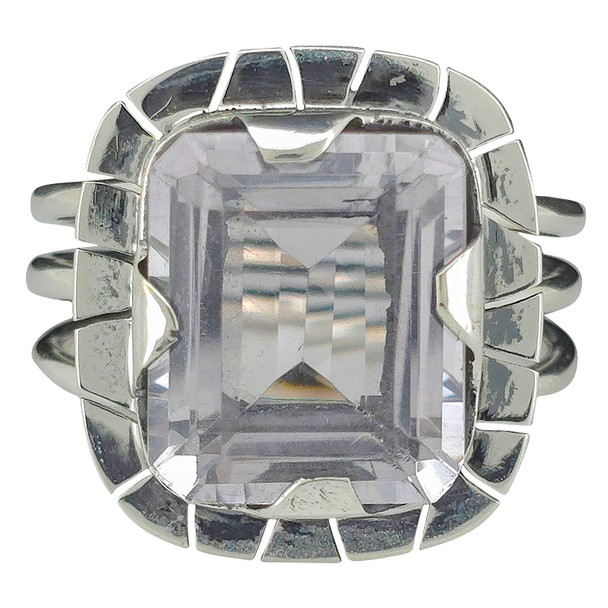 Faceted Amethyst Sterling Silver Ring