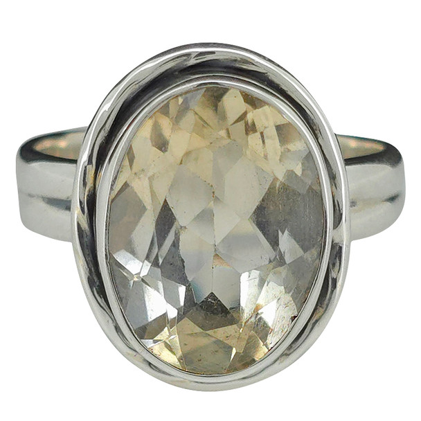 Faceted Citrine Sterling Silver Ring
