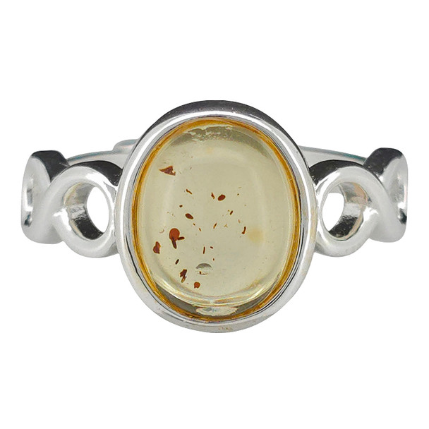Citrine Amber Sterling Silver Adjustable Ring