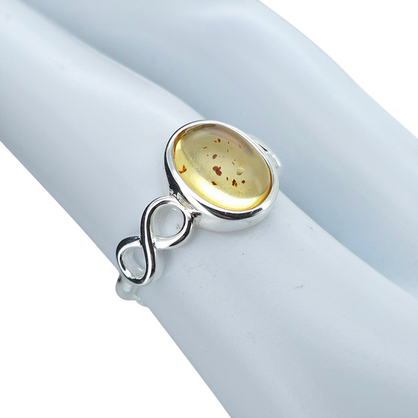 Citrine Amber Sterling Silver Adjustable Ring